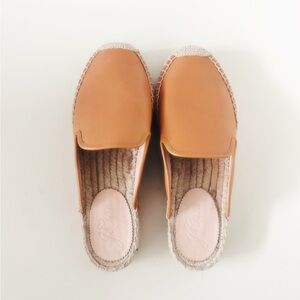 J. Crew Leather Espadrille Mules Toasted Wheat Size - Size 9